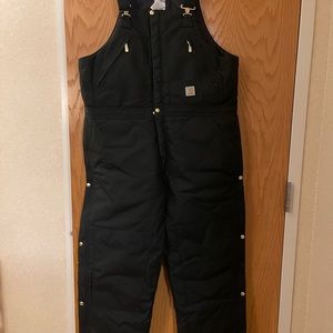 Carhartt Insulated Carpenter Bibs 38x30 Black